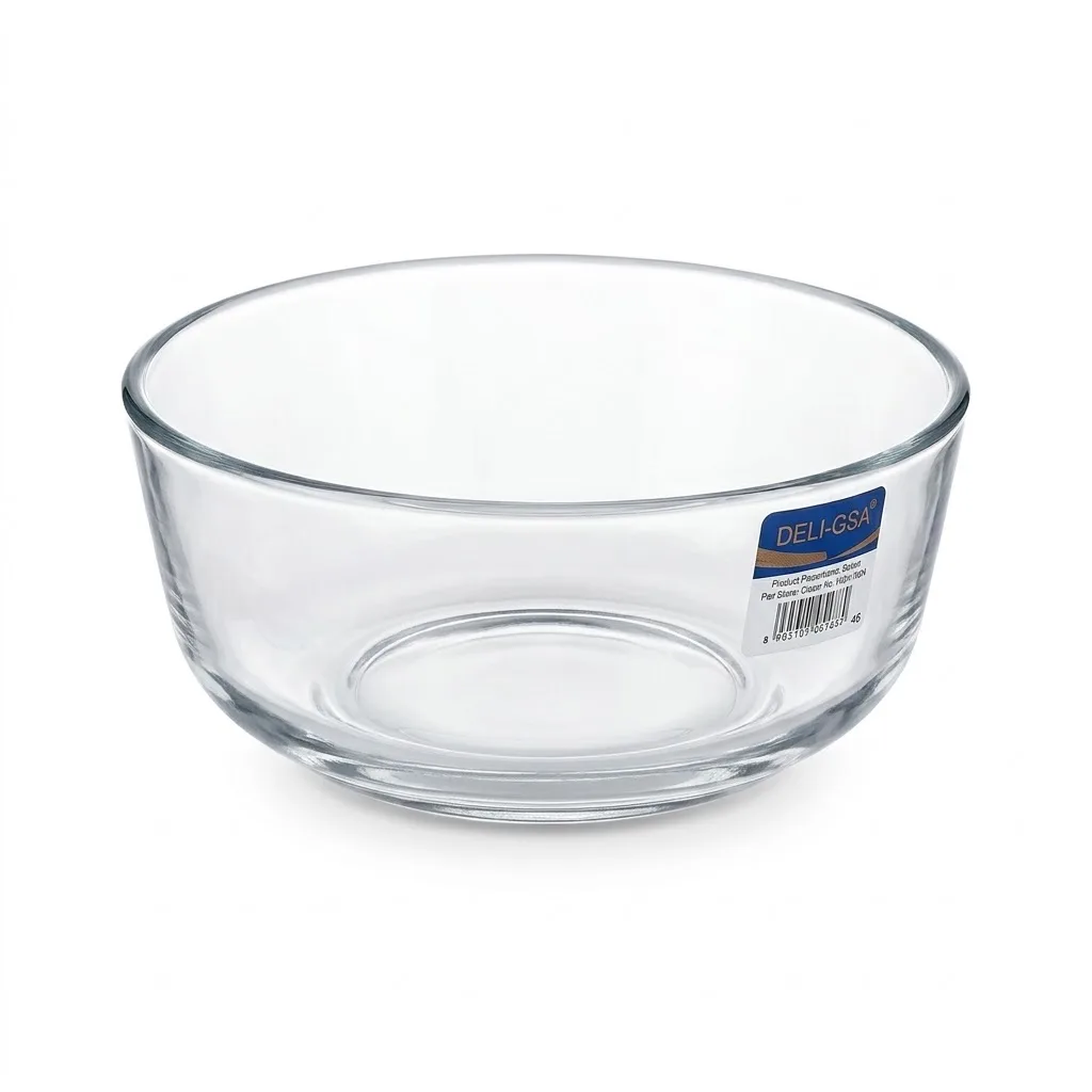 Glass Mixing and Serving Bowl - 6 Inch Diameter, 2.5 Inch Height in Aijiro White