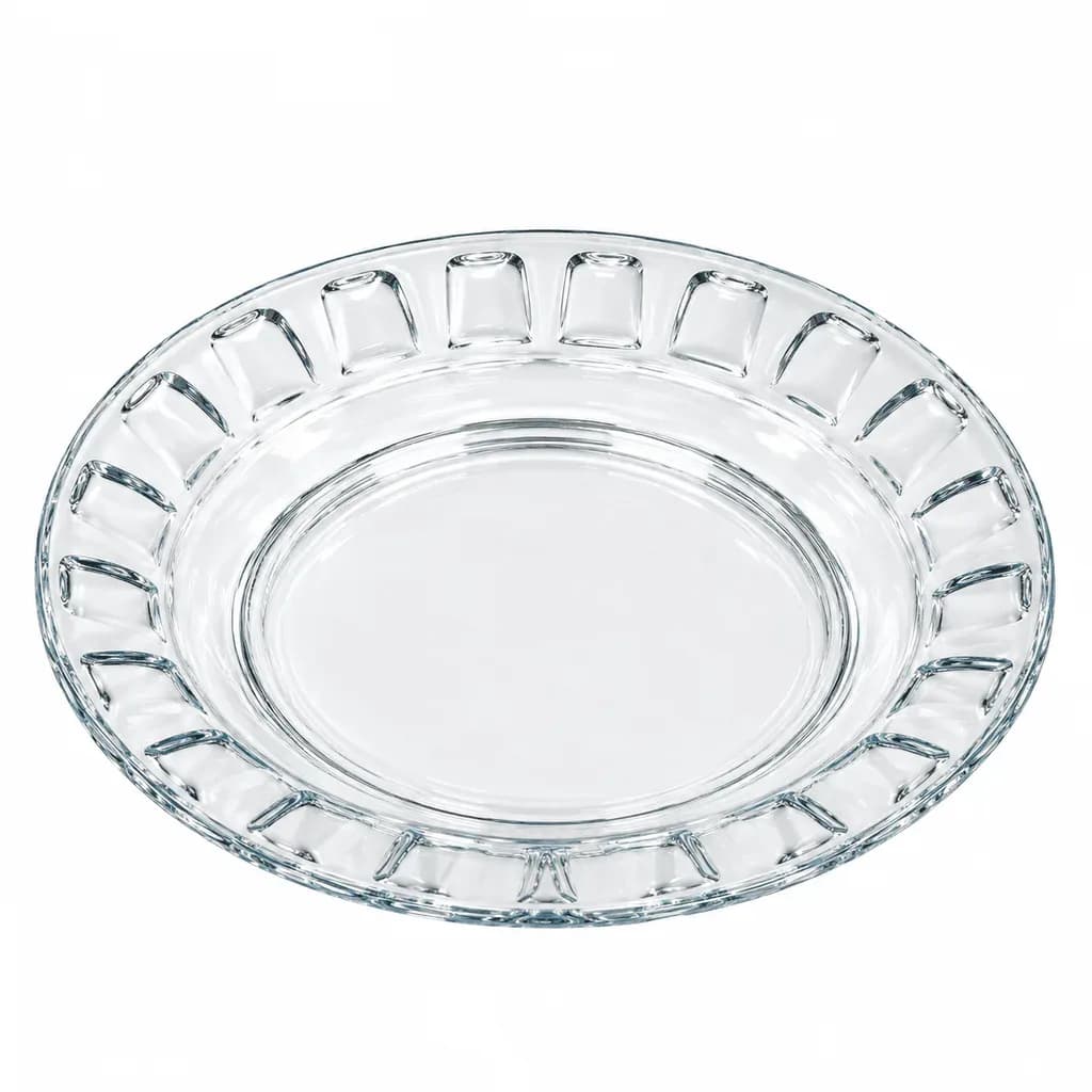 Premium 9-Inch Clear Glass Pie Plate – Durable Tempered Bakeware for Baking & Serving in Aijiro White