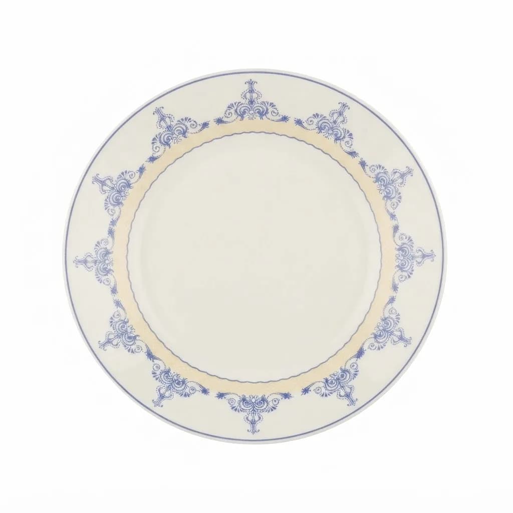Fine Bone China Dinner Plate – 8-Inch Decorative Blue & White Plate in Admiral Blue